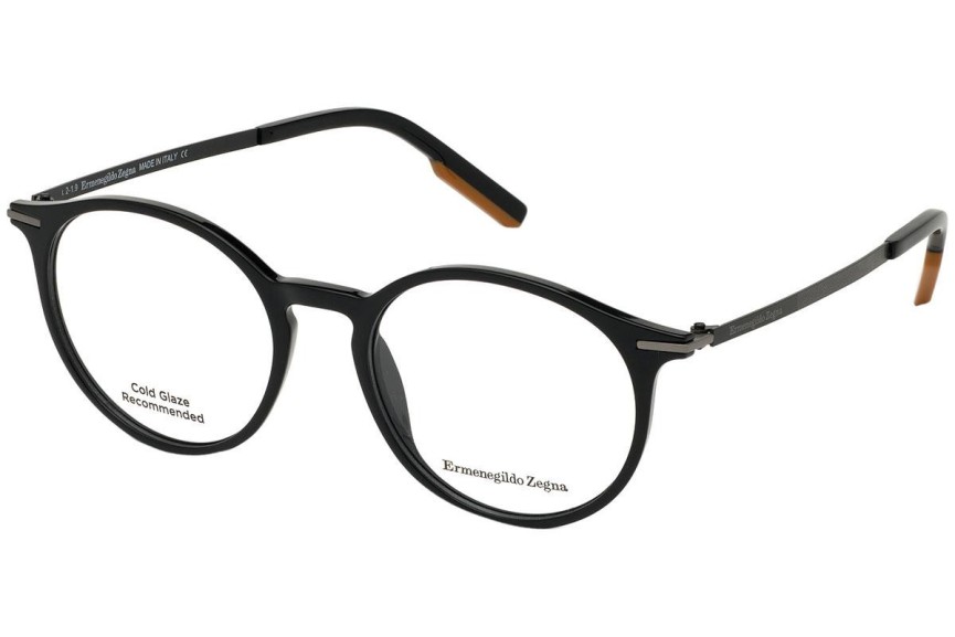 Okulary korekcyjne Zegna EZ5171 001 Okrągłe Czarne