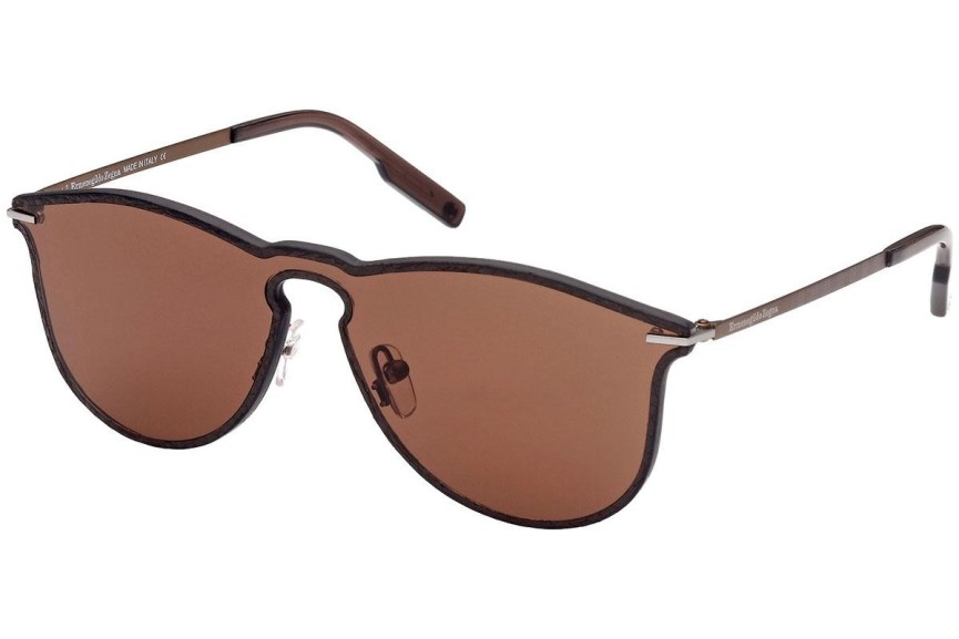Okulary przeciwsłoneczne Zegna EZ0190 45E Pojedyncze | Shield Brązowe