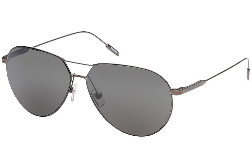 Okulary przeciwsłoneczne Zegna EZ0185 08C Pilotki (Aviator) Srebrne