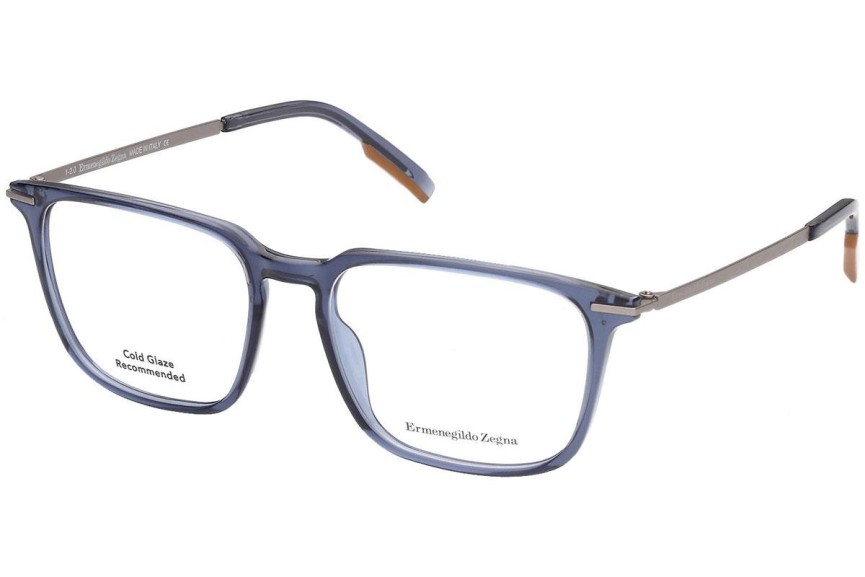 Okulary korekcyjne Zegna EZ5216 090 Kwadratowe Niebieskie