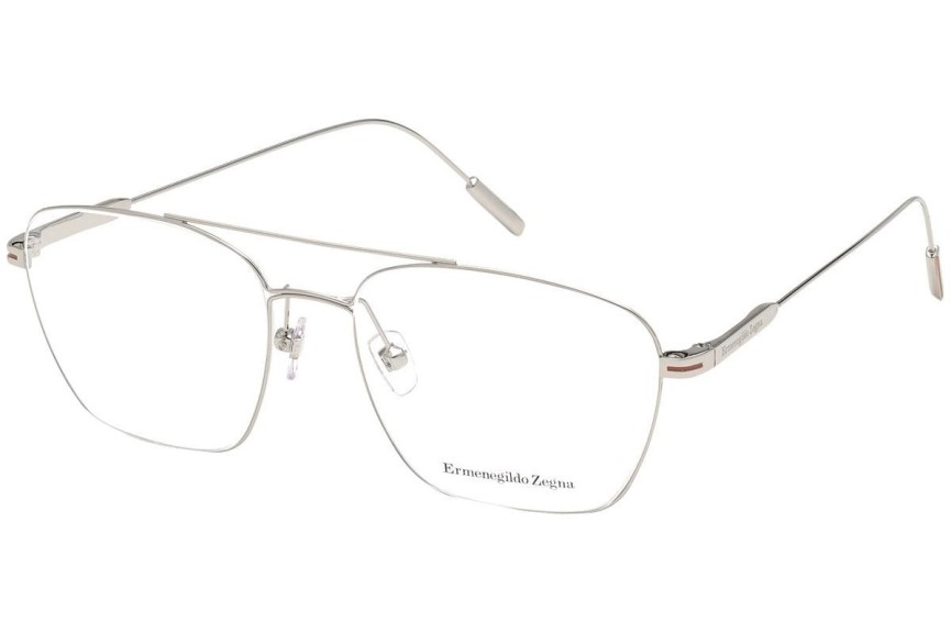 Okulary korekcyjne Zegna EZ5206 016 Pilotki (Aviator) Srebrne