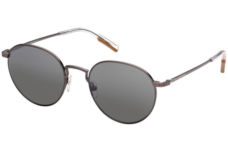 Okulary przeciwsłoneczne Zegna EZ0186 08C Okrągłe Srebrne