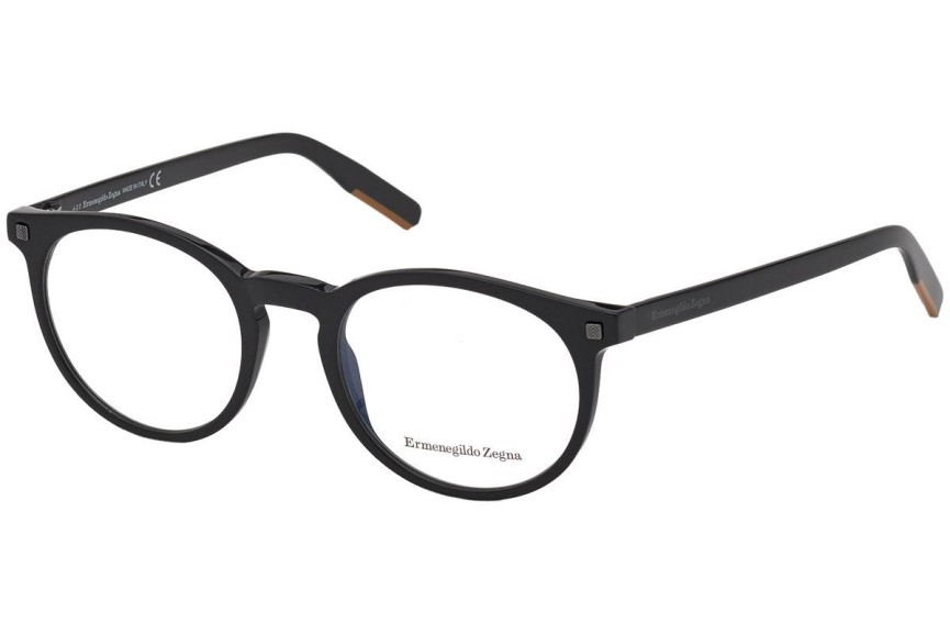 Okulary korekcyjne Zegna EZ5214 001 Okrągłe Czarne