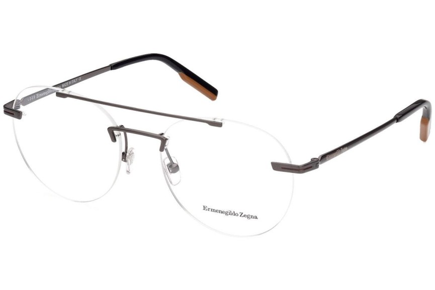 Okulary korekcyjne Zegna EZ5196 008 Okrągłe Szare