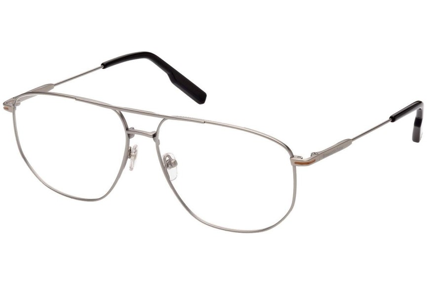 Okulary korekcyjne Zegna EZ5242 007 Pilotki (Aviator) Srebrne