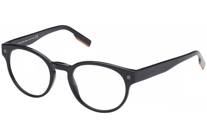 Okulary korekcyjne Zegna EZ5232 001 Okrągłe Czarne