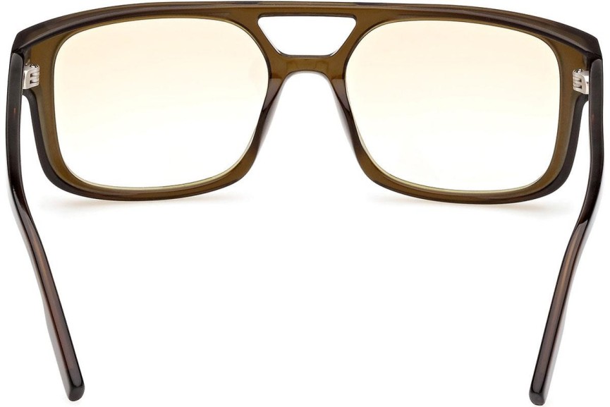 Okulary przeciwsłoneczne Zegna EZ0209 47F Kwadratowe Brązowe