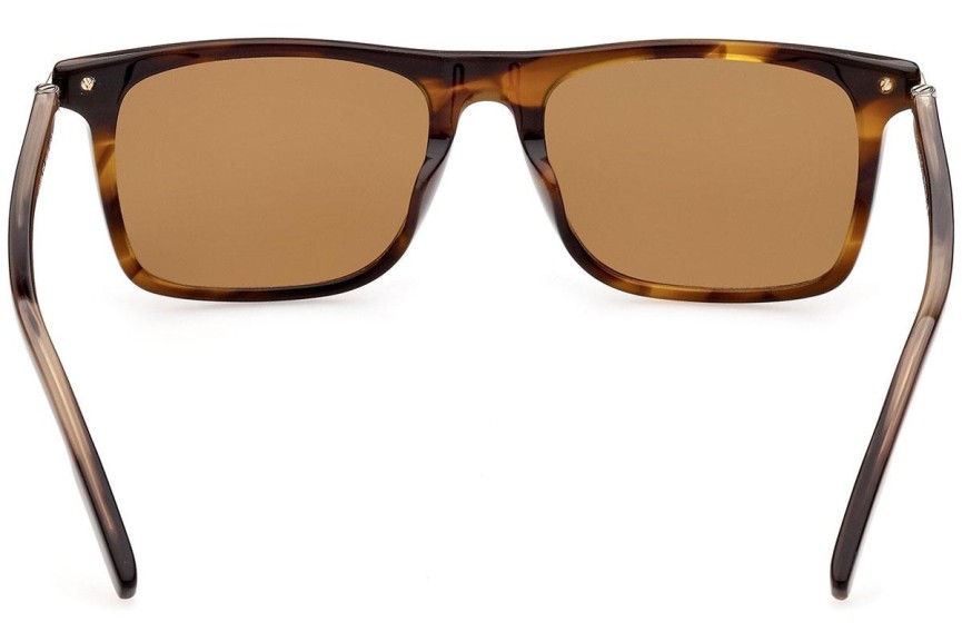Okulary przeciwsłoneczne Zegna EZ0204 52E Kwadratowe Havana
