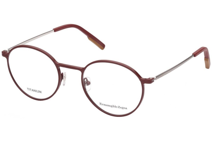 Okulary korekcyjne Zegna EZ5195 067 Okrągłe Czerwone