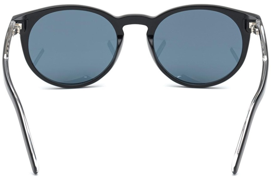 Okulary przeciwsłoneczne Zegna EZ0172 01V Okrągłe Czarne