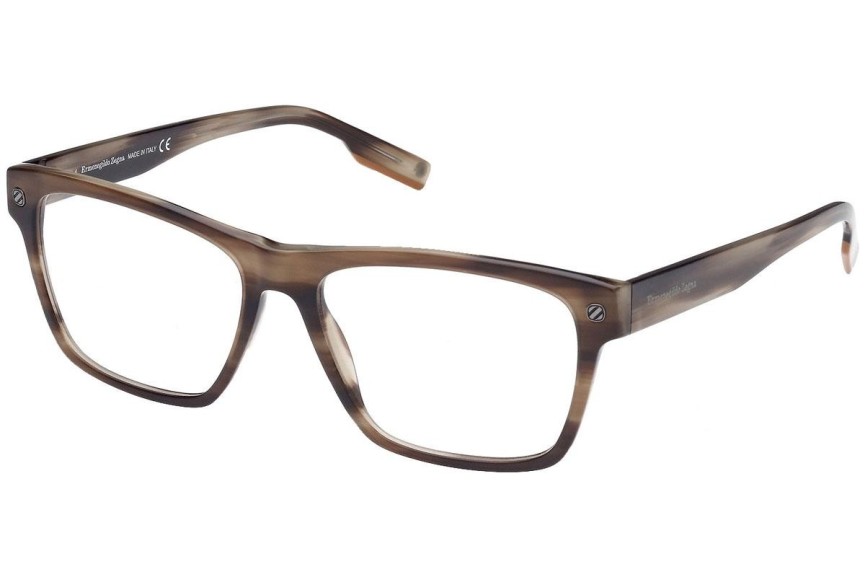 Okulary korekcyjne Zegna EZ5231 050 Kwadratowe Brązowe