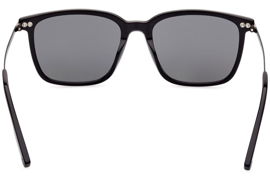 Okulary przeciwsłoneczne Zegna EZ0206 01A Kwadratowe Czarne