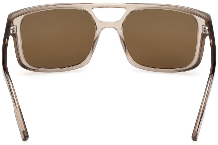 Okulary przeciwsłoneczne Zegna EZ0209 50E Kwadratowe Beżowe