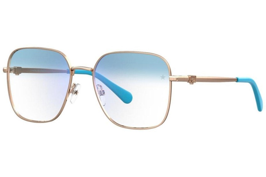 Okulary korekcyjne Chiara Ferragni CF1010/BB HOT/K6 blue-light [non-prescription] Kwadratowe Złote