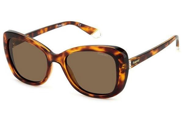 Okulary przeciwsłoneczne Polaroid PLD4132/S/X 086/SP Polarized Kocie oczy Havana