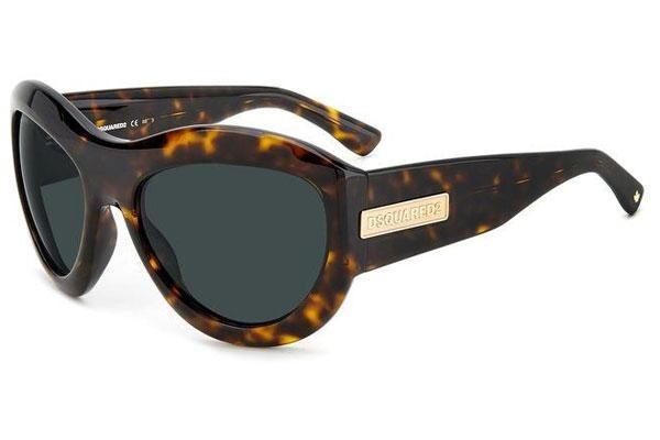 Okulary przeciwsłoneczne Dsquared2 D20072/S 086/KU Kocie oczy Havana