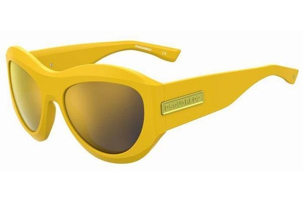 Okulary przeciwsłoneczne Dsquared2 D20072/S 40G/CU Kocie oczy Żółte