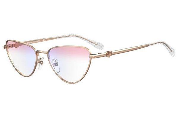 Okulary korekcyjne Chiara Ferragni CF1022/BB JTG/7M blue-light [non-prescription] Kocie oczy Złote