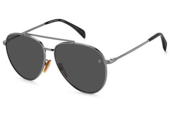 Okulary przeciwsłoneczne David Beckham DB1102/F/S KJ1/IR Pilotki (Aviator) Szare
