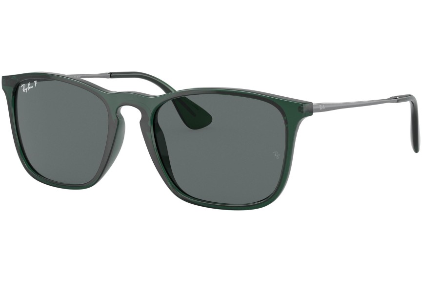 Okulary przeciwsłoneczne Ray-Ban Chris RB4187 666381 Polarized Kwadratowe Zielone