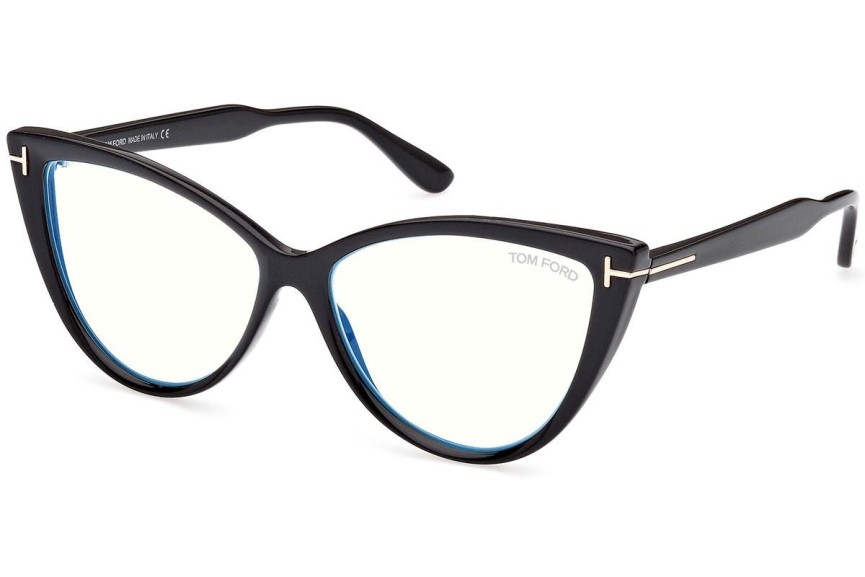 Okulary korekcyjne Tom Ford FT5843-B 001 Kocie oczy Czarne