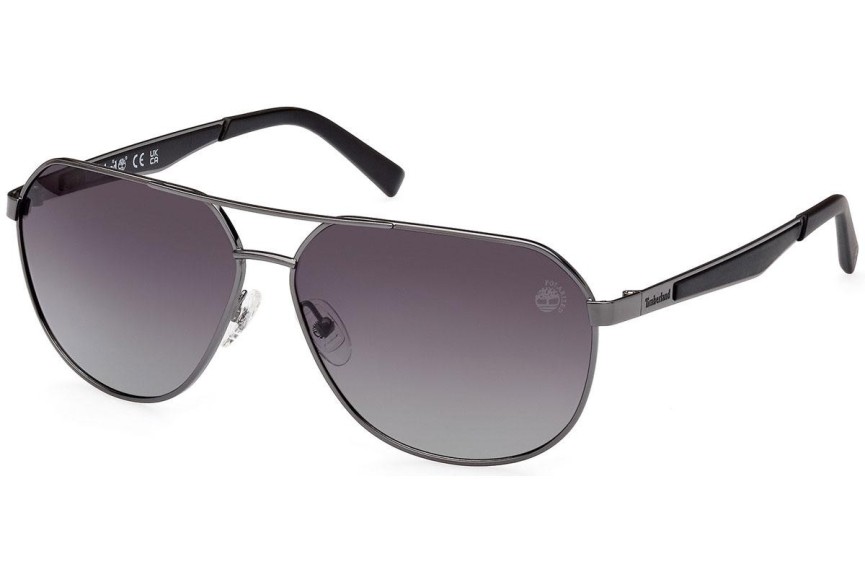 Okulary przeciwsłoneczne Timberland TB9298 06D Polarized Pilotki (Aviator) Srebrne