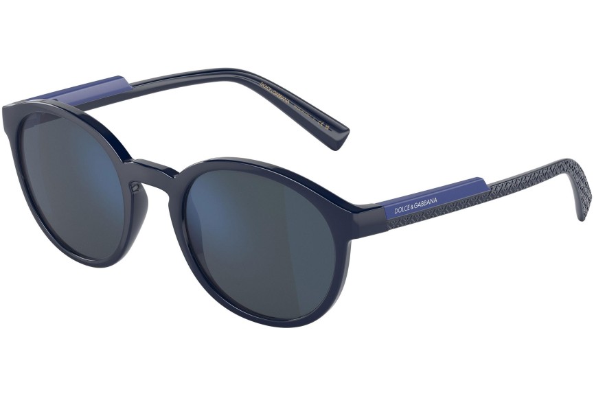 Okulary przeciwsłoneczne Dolce & Gabbana DG6180 329425 Okrągłe Niebieskie
