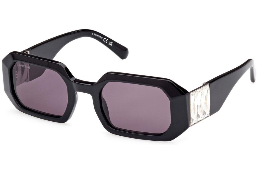 Okulary przeciwsłoneczne Swarovski SK0387 01A Prostokątne Czarne