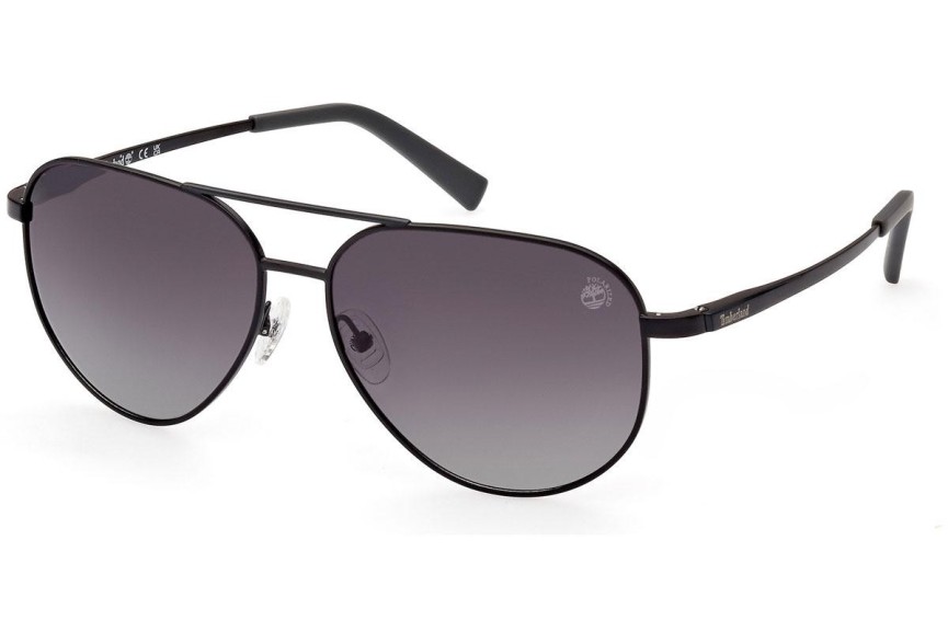 Okulary przeciwsłoneczne Timberland TB9304 02D Polarized Pilotki (Aviator) Czarne