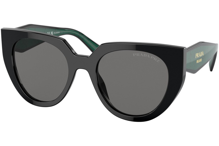 Okulary przeciwsłoneczne Prada PR14WS 1AB5Z1 Polarized Kocie oczy Czarne