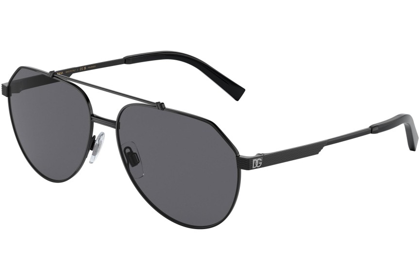 Okulary przeciwsłoneczne Dolce & Gabbana DG2288 110681 Polarized Pilotki (Aviator) Czarne