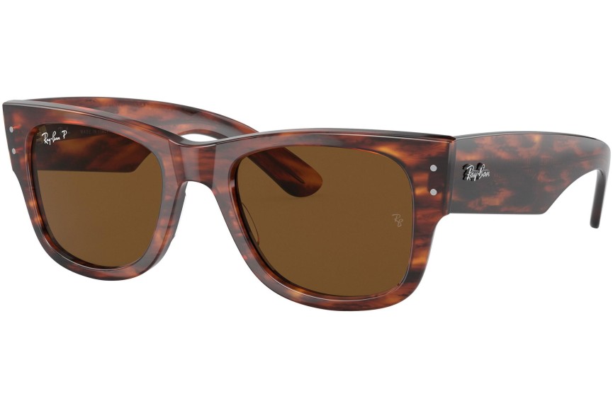 Okulary przeciwsłoneczne Ray-Ban Mega Wayfarer RB0840S 954/57 Polarized Kwadratowe Havana