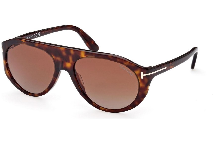 Okulary przeciwsłoneczne Tom Ford FT1001 52F Pilotki (Aviator) Havana