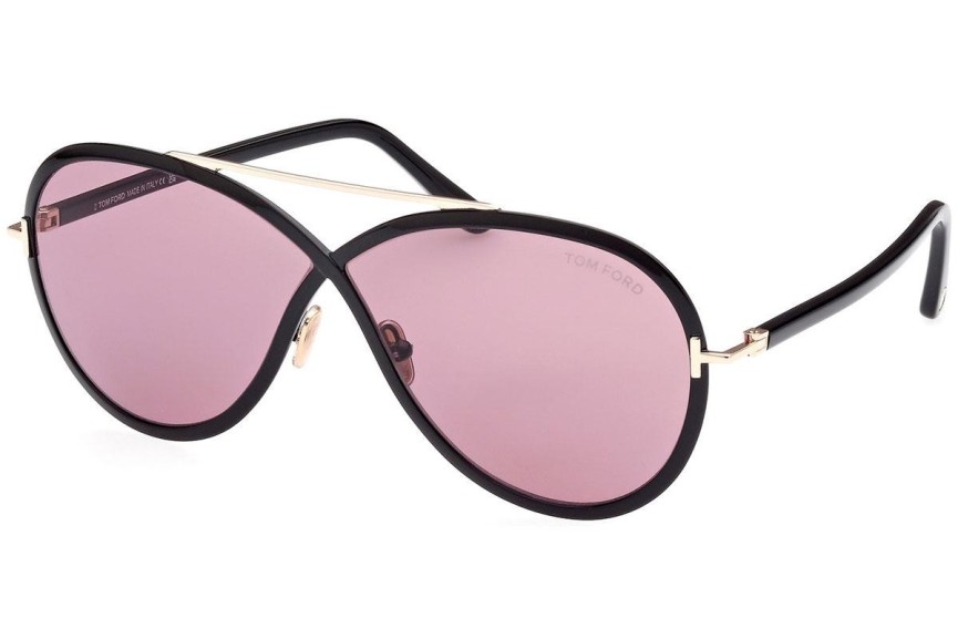 Okulary przeciwsłoneczne Tom Ford FT1007 01Y Okrągłe Czarne