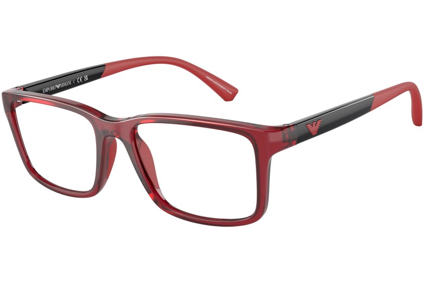 Okulary korekcyjne Emporio Armani EA3203 5440 Prostokątne Czerwone