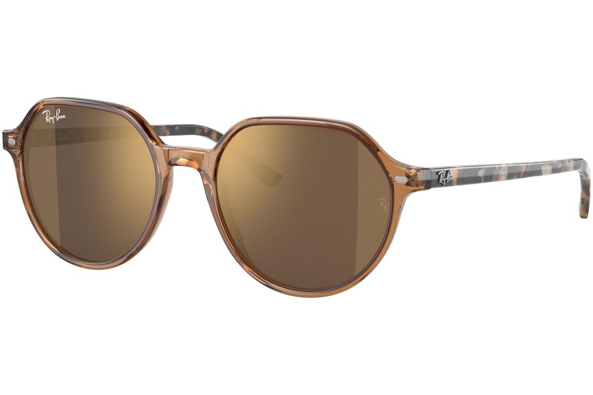 Okulary przeciwsłoneczne Ray-Ban Thalia RB2195 663693 Okrągłe Brązowe