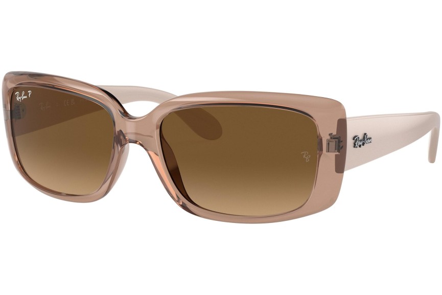 Okulary przeciwsłoneczne Ray-Ban RB4389 6644M2 Polarized Prostokątne Brązowe