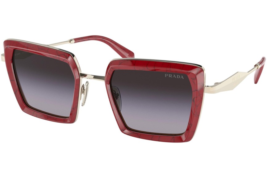Okulary przeciwsłoneczne Prada PR55ZS 15D09S Kwadratowe Czerwone
