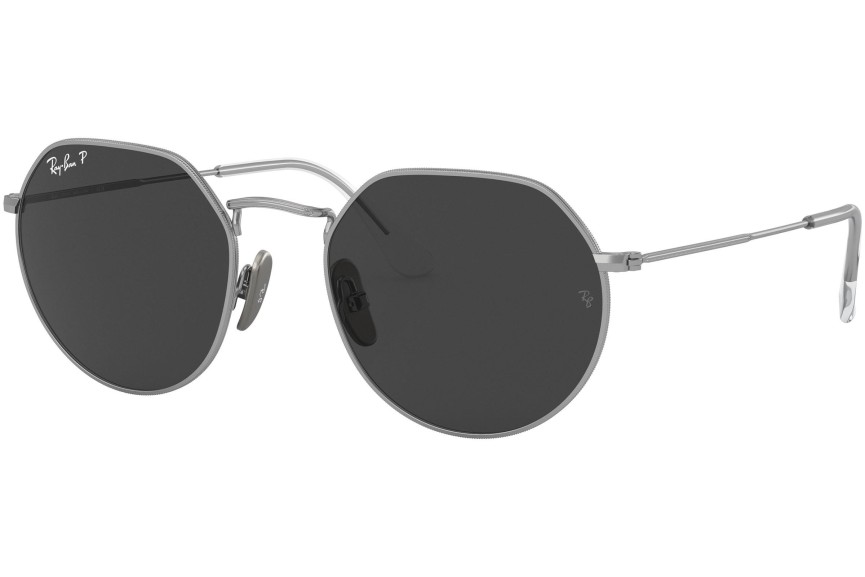 Okulary przeciwsłoneczne Ray-Ban Titanium Collection RB8165 920948 Polarized Okrągłe Srebrne