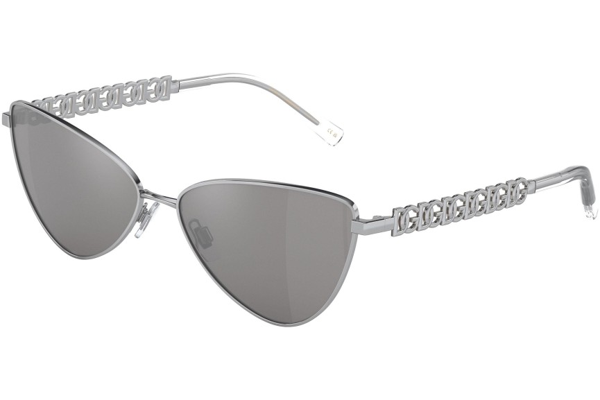 Okulary przeciwsłoneczne Dolce & Gabbana DG2290 05/6G Kocie oczy Srebrne