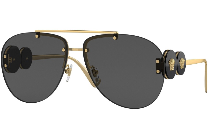 Okulary przeciwsłoneczne Versace Double Medusa Aviator VE2250 100287 Pilotki (Aviator) Złote