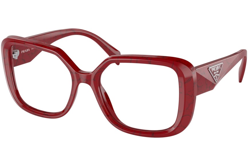 Okulary korekcyjne Prada PR10ZV 15D1O1 Kwadratowe Czerwone