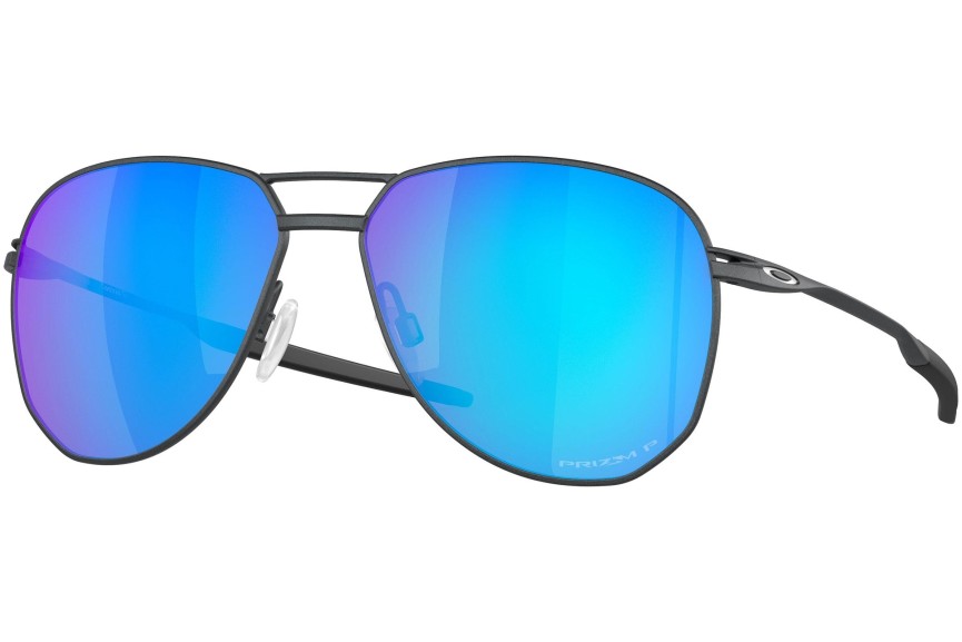 Okulary przeciwsłoneczne Oakley Contrail TI OO6050-04 PRIZM Sapphire Polarized Pilotki (Aviator) Szare