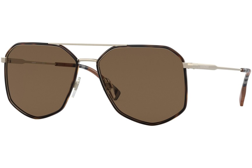 Okulary przeciwsłoneczne Burberry Ozwald BE3139 110973 Pilotki (Aviator) Złote