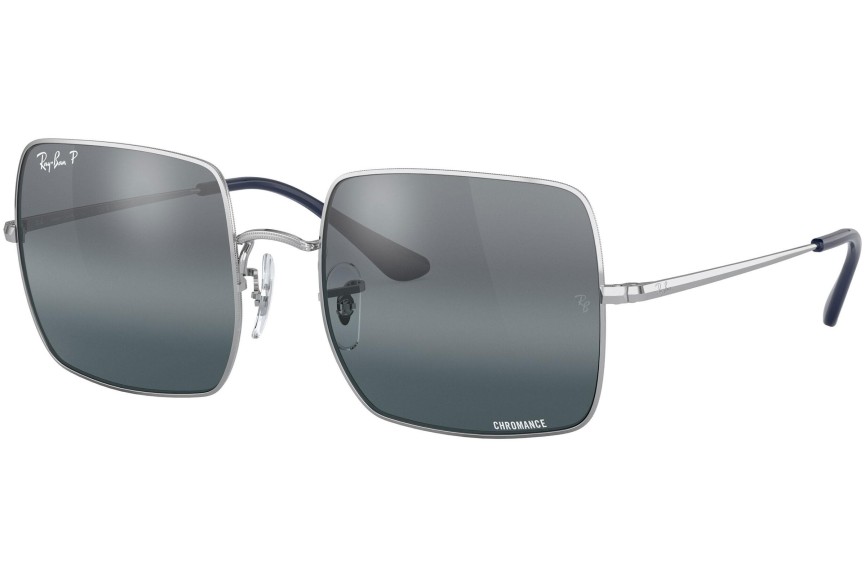 Okulary przeciwsłoneczne Ray-Ban Square RB1971 9242G6 Polarized Kwadratowe Srebrne