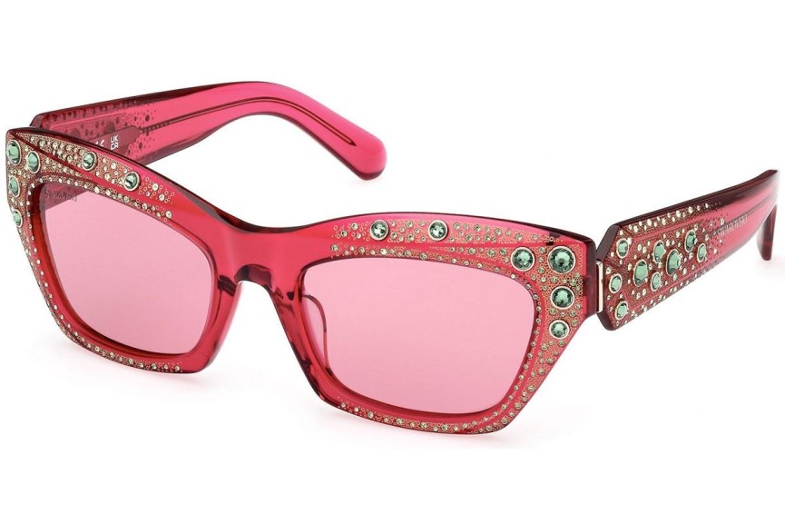 Okulary przeciwsłoneczne Swarovski SK0380 72S Kocie oczy Różowe