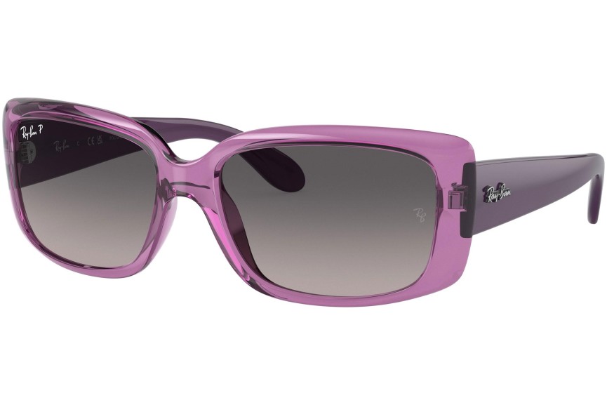 Okulary przeciwsłoneczne Ray-Ban RB4389 6443M3 Polarized Prostokątne Fioletowe