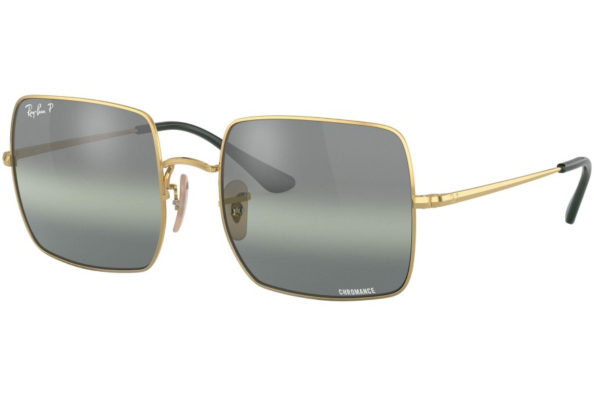 Okulary przeciwsłoneczne Ray-Ban Square Chromance Collection RB1971 001/G4 Polarized Kwadratowe Złote