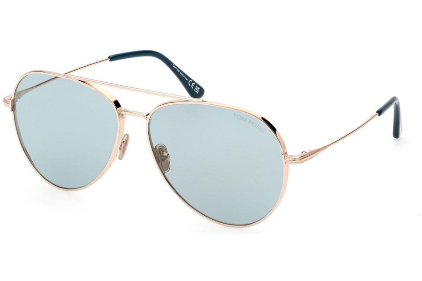 Okulary przeciwsłoneczne Tom Ford FT0996 28X Pilotki (Aviator) Złote