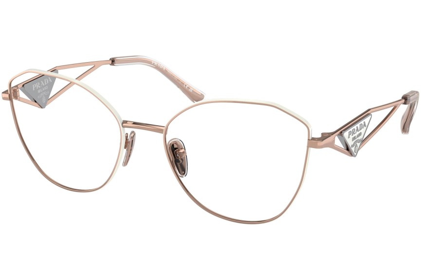 Okulary korekcyjne Prada PR52ZV SVF1O1 Kocie oczy Złote